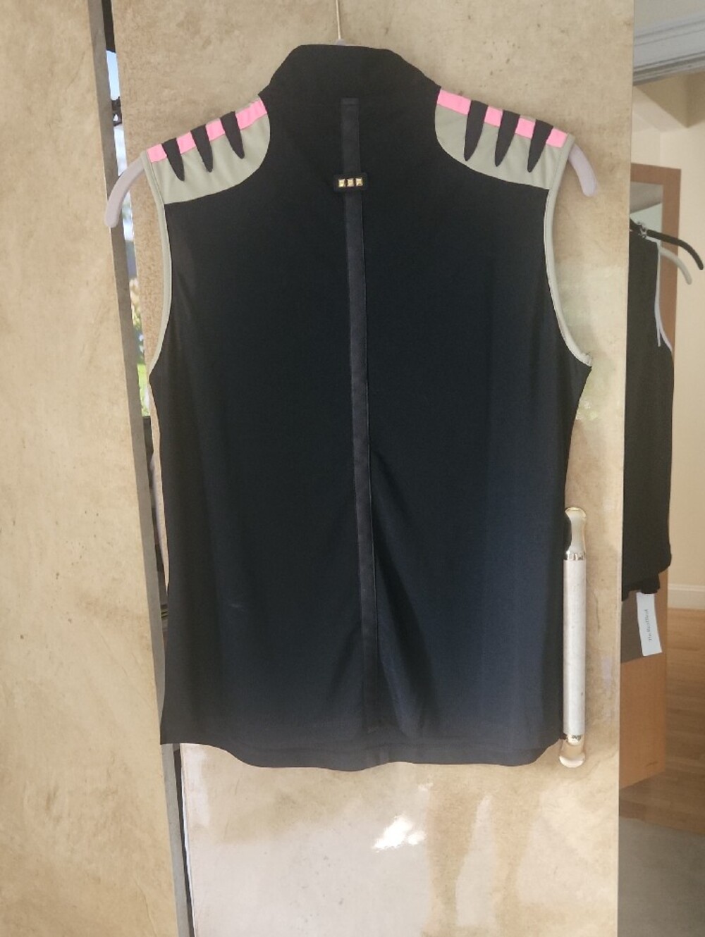 "SALE"--=Like NEW--JAMIE SADOCK Black Golf Tank with Pink and Light Gray Accents - Picture 6 of 6